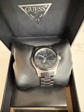 Guess Black Dial Stainless Steel Bracelet Watch